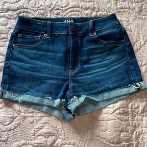 American Eagle High Rise Shortie Jean Shorts